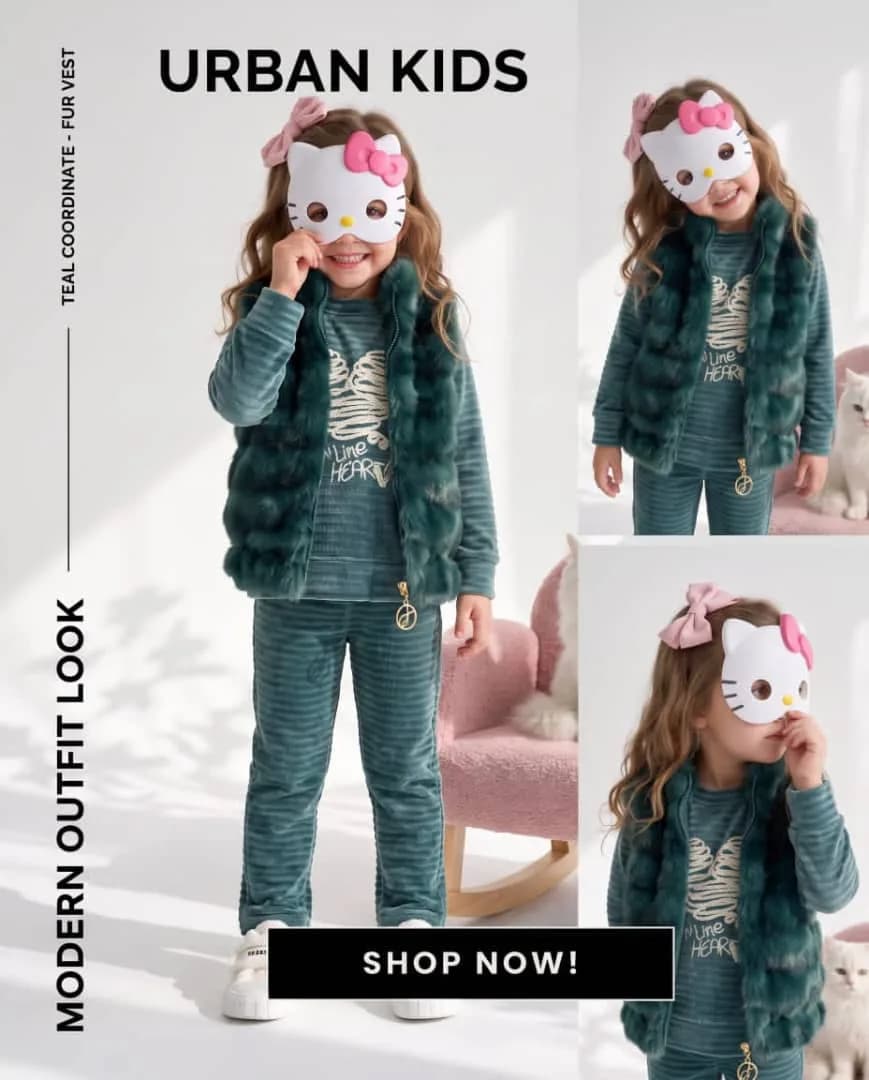 Fur Vest Heart Set (2–5)