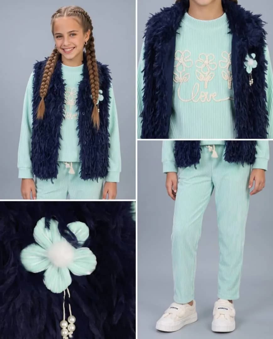 Shaggy Vest Flower Set (6–12)