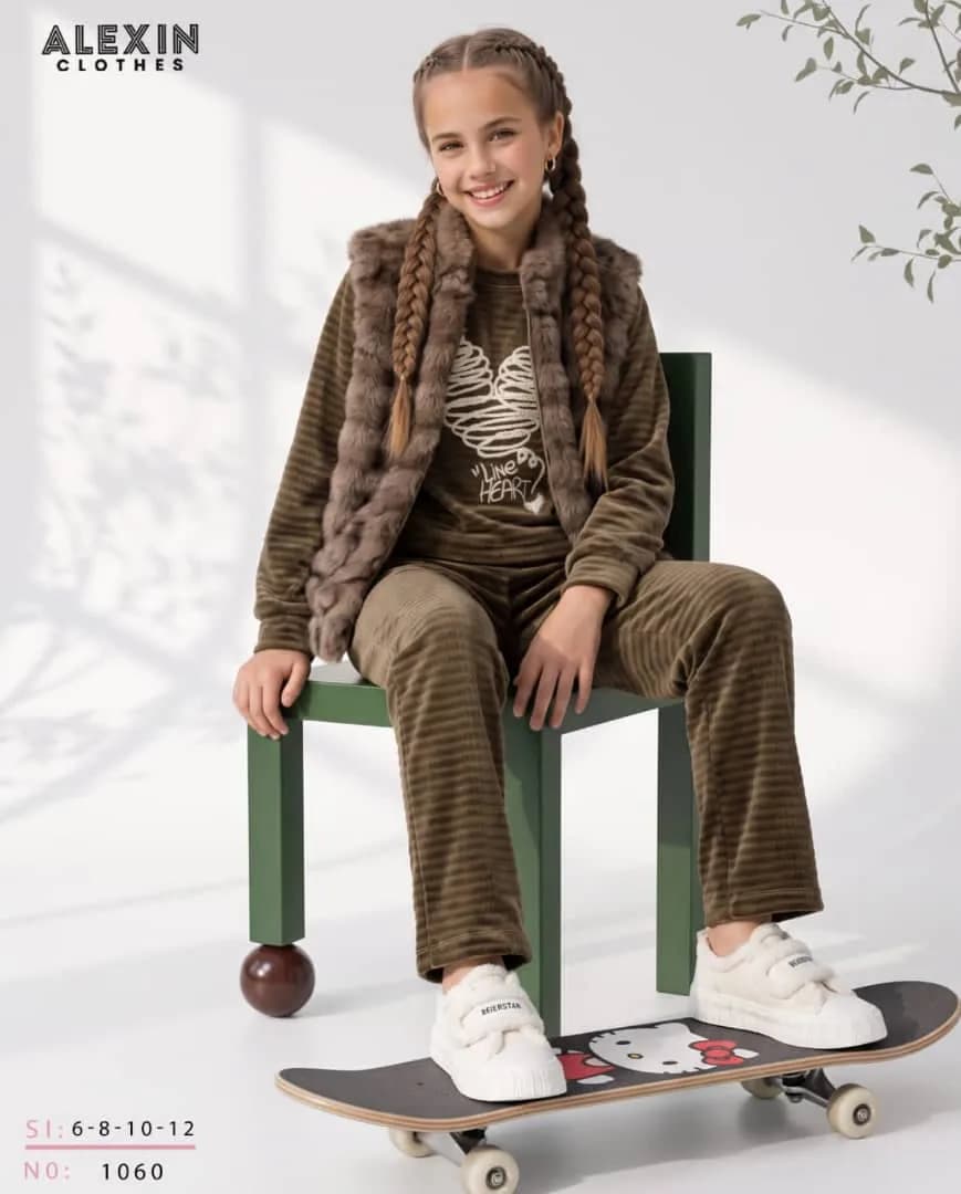 Fur Vest Heart Set (6–12)