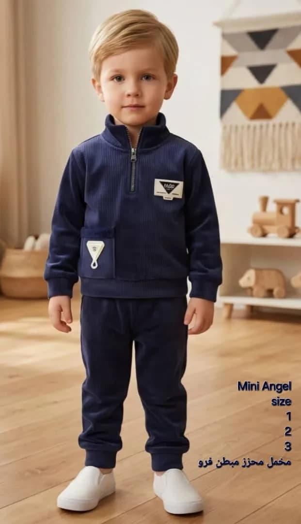 Fur-Lined Velvet Half-Zip Set (1–3)