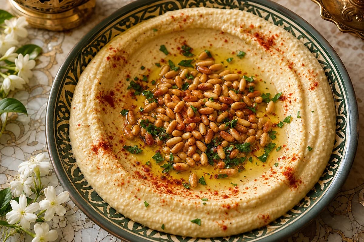 Hummus with Pine Nuts
