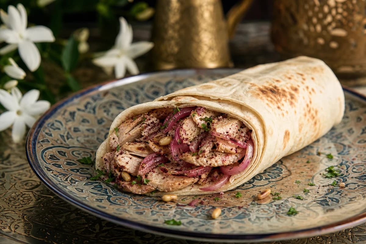 Musakhan Chicken Wrap