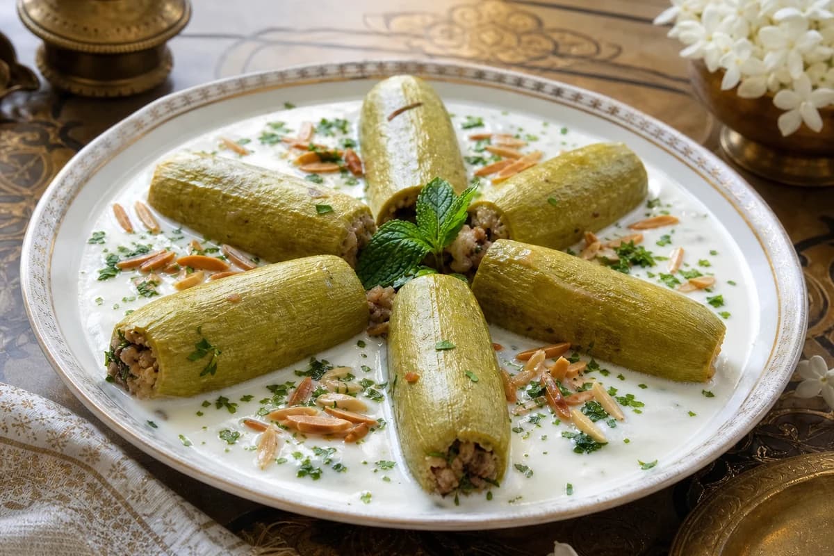 Stuffed Zucchini in Yogurt