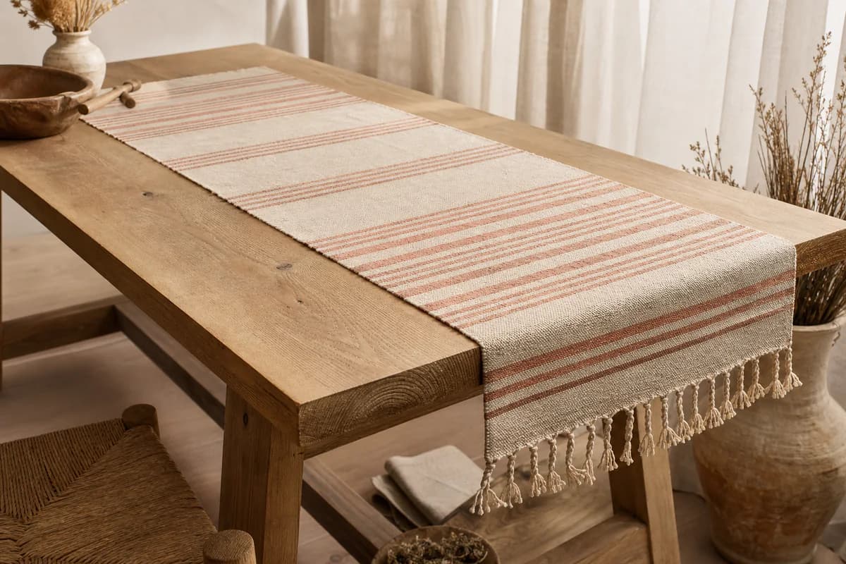 Clay Stripe Table Runner