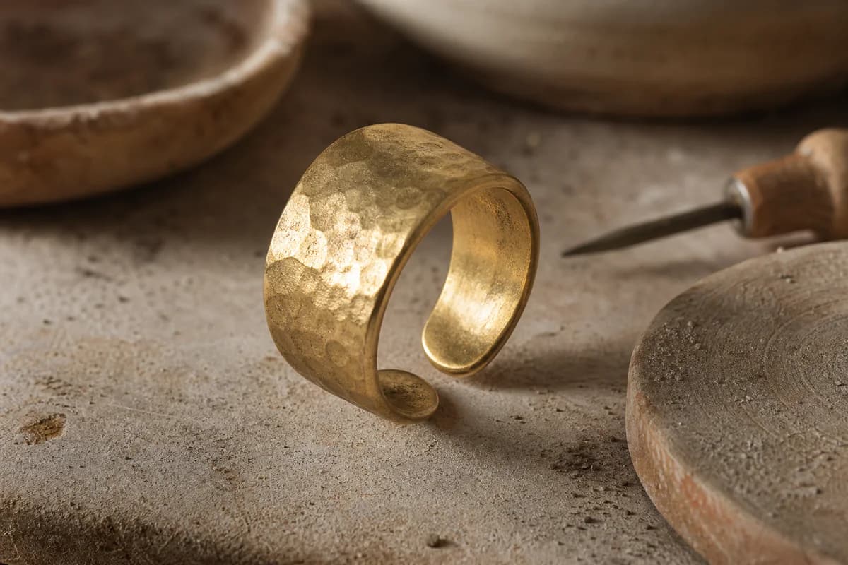Hammered Brass Ring