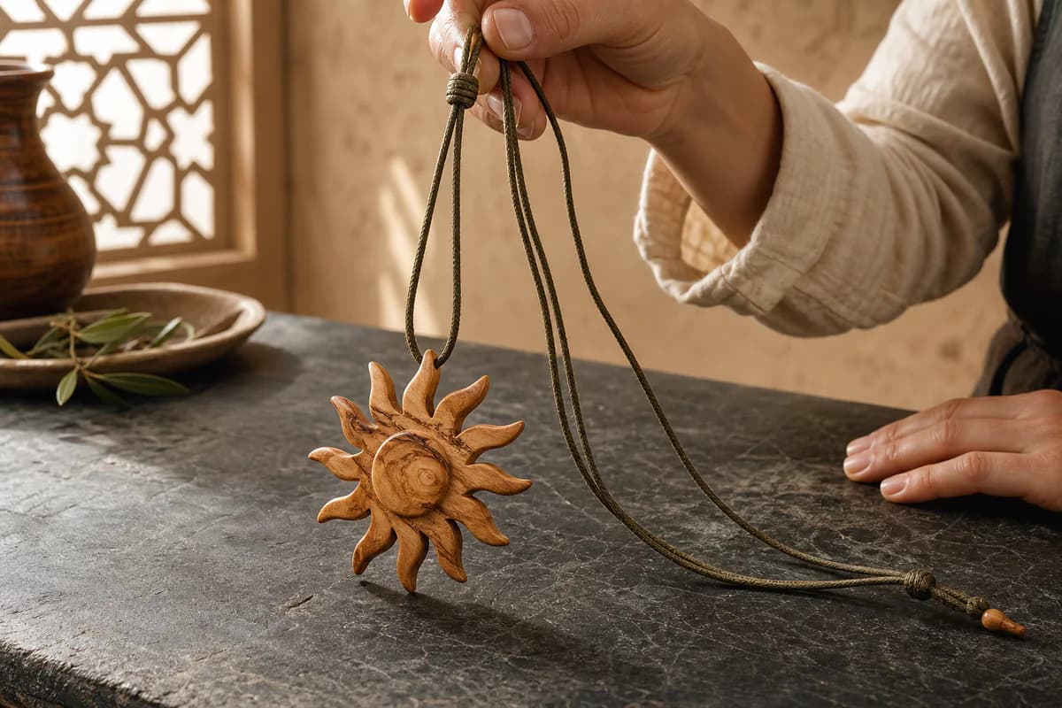 Olivewood Sun Pendant