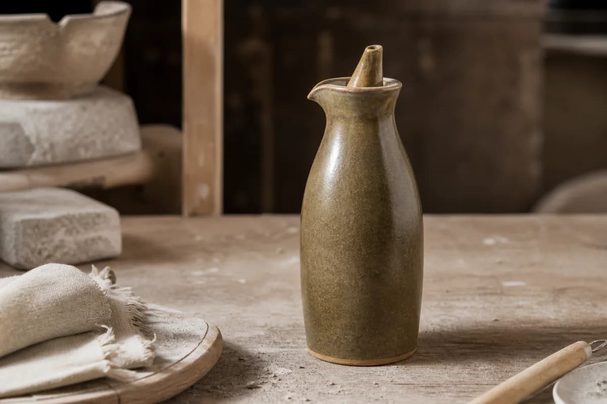 Stoneware Oil Bottle