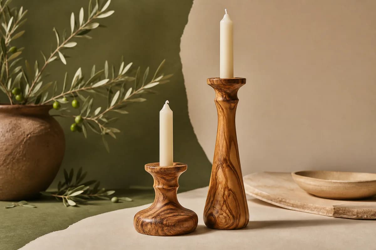 Turned Candle Holder Pair